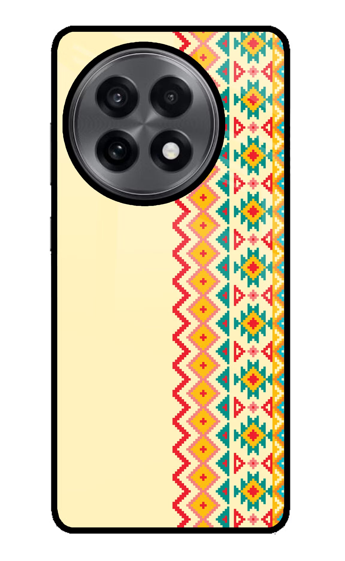 Ethnic Seamless OnePlus 13R Glass Case Back Cover by Casekaro