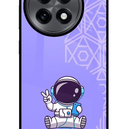 Cute Astronaut Chilling OnePlus 13R Glass Case