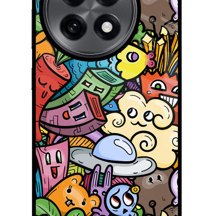 Veggie Doodle OnePlus 13R Glass Case Back Cover by Casekaro