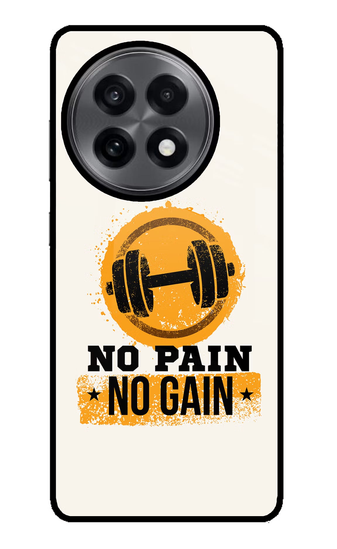 No Pain No Gain OnePlus 13R Glass Case Back Cover by Casekaro