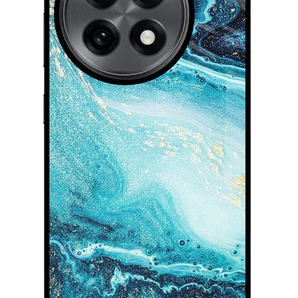 Blue Glitter Marble OnePlus 13R Glass Case