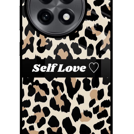 Leopard Print Self Love OnePlus 13R Glass Case