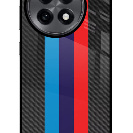 BMW Stripes Pattern OnePlus 13R Glass Case Back Cover by Casekaro