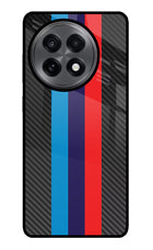 BMW Stripes Pattern OnePlus 13R Glass Case Back Cover by Casekaro