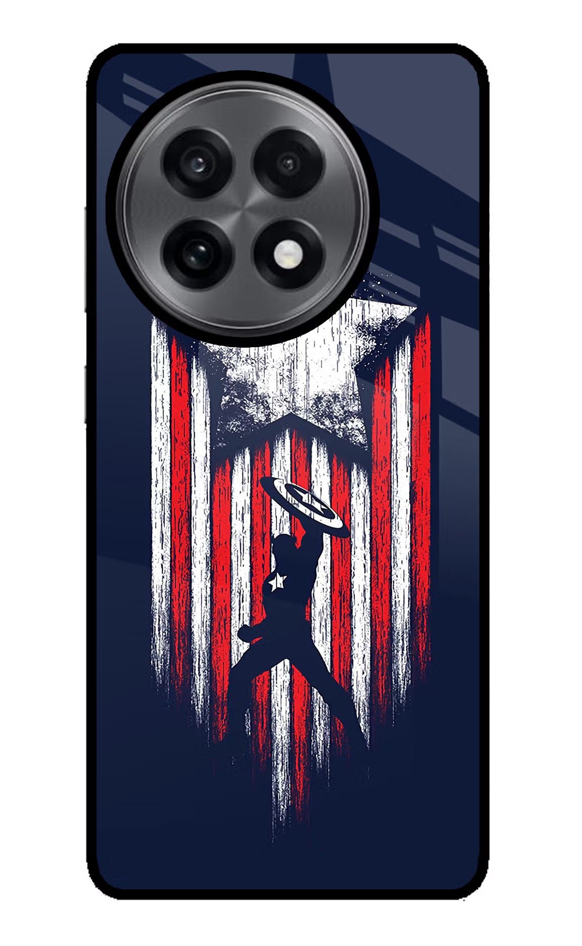Captain America Marvel Art OnePlus 13R Glass Case Back Cover by Casekaro