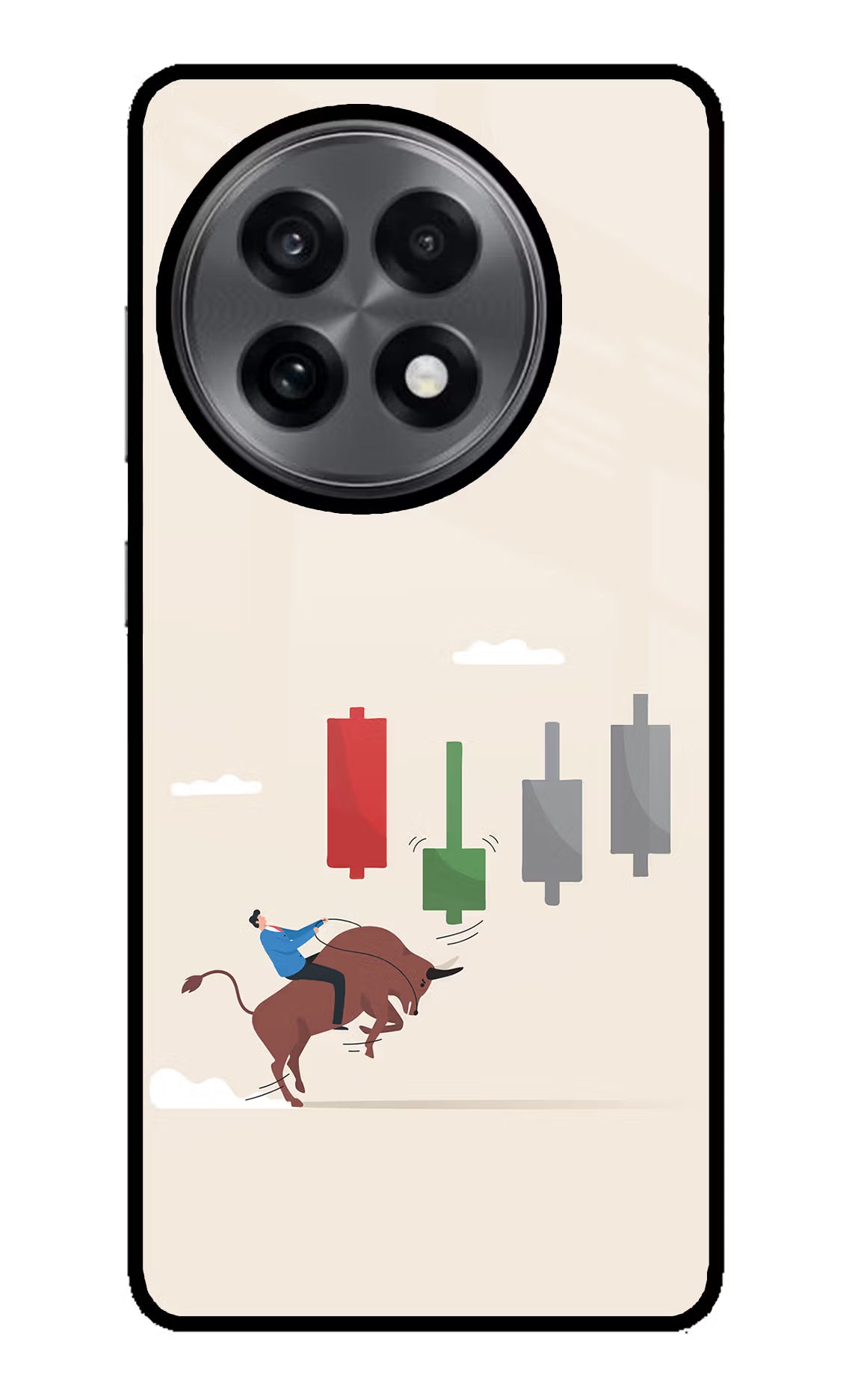 Bull Trading Momentum OnePlus 13R Glass Case Back Cover by Casekaro