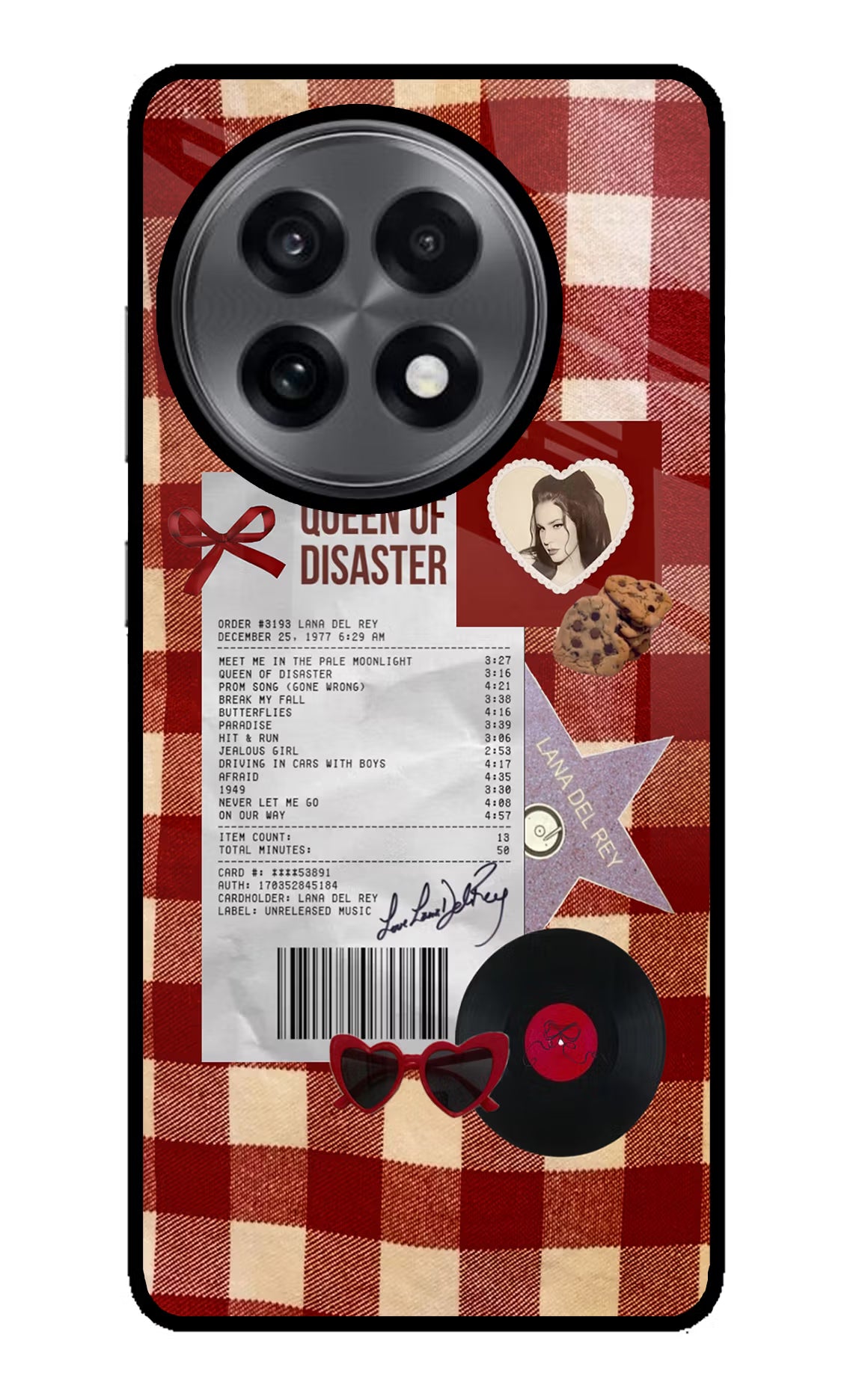 Queen of Disaster OnePlus 13R Glass Case Back Cover by Casekaro