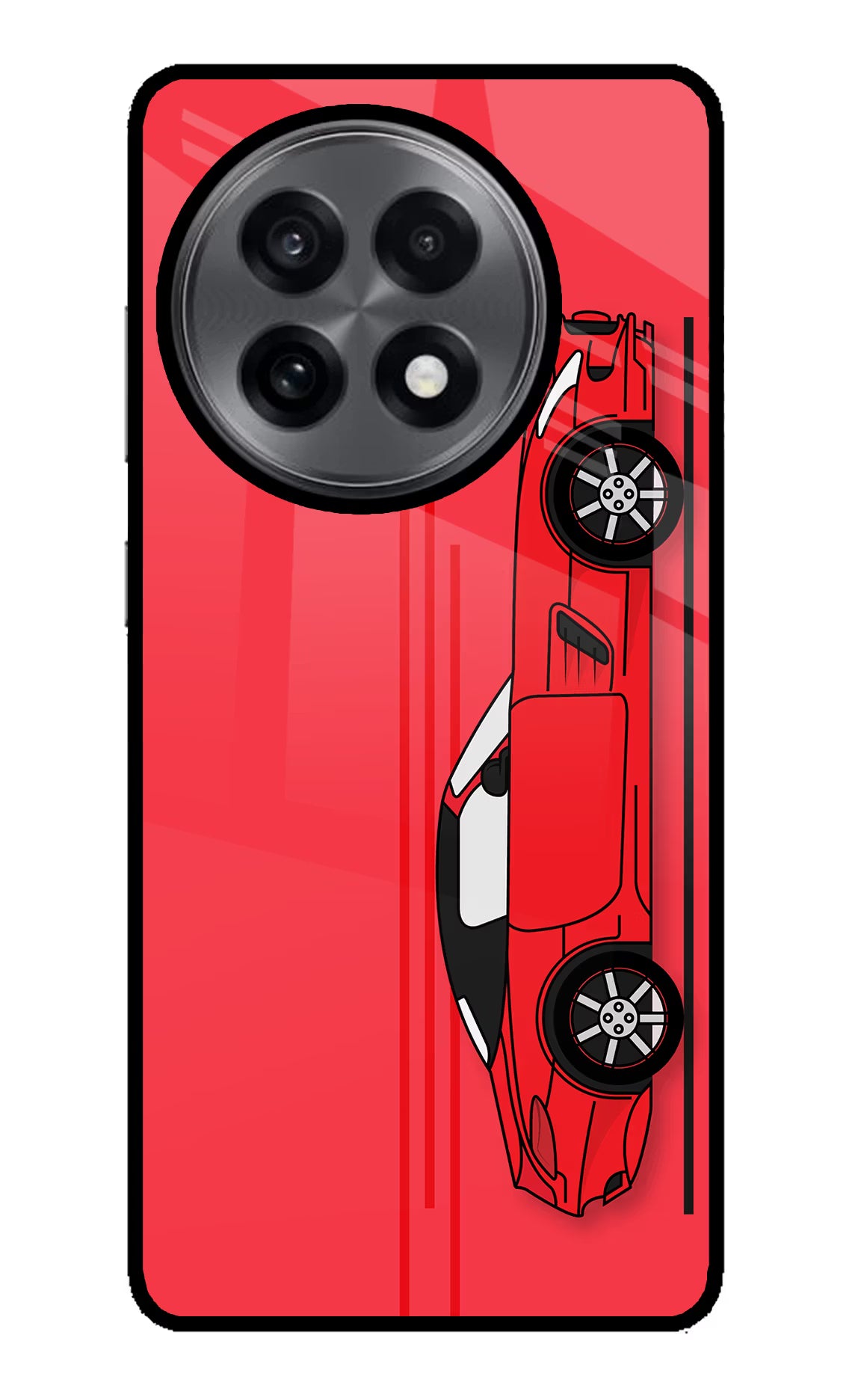 Red Velocity OnePlus 13R Glass Case Back Cover by Casekaro