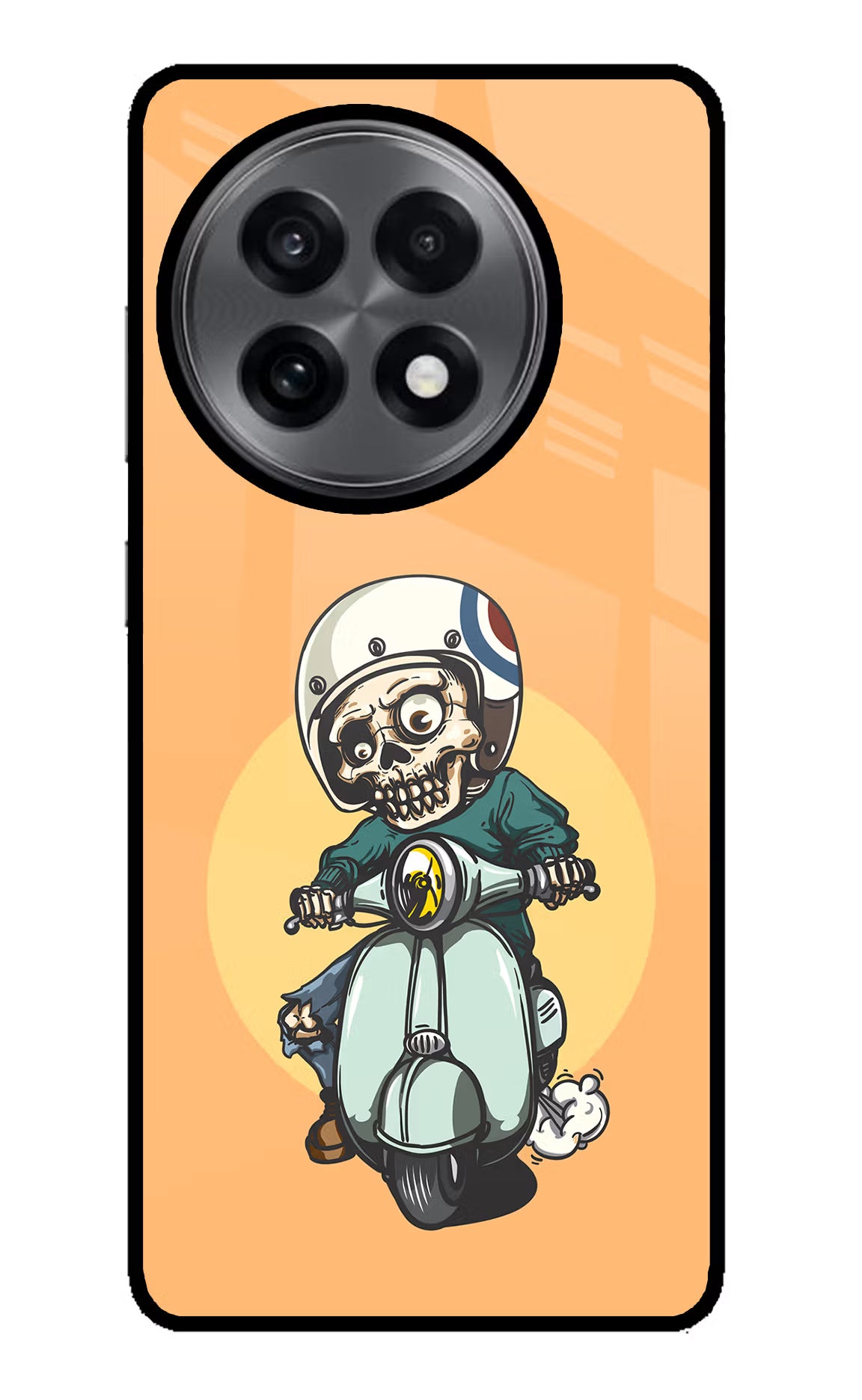 Undead Biker OnePlus 13R Glass Case Back Cover by Casekaro