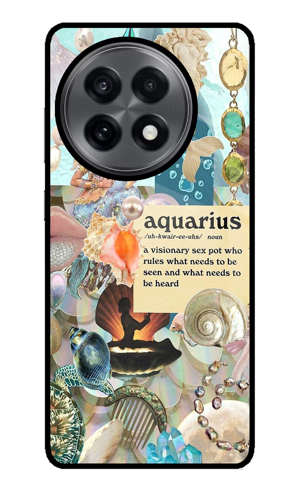 Aquarius Zodiac OnePlus 13R Glass Case Back Cover by Casekaro
