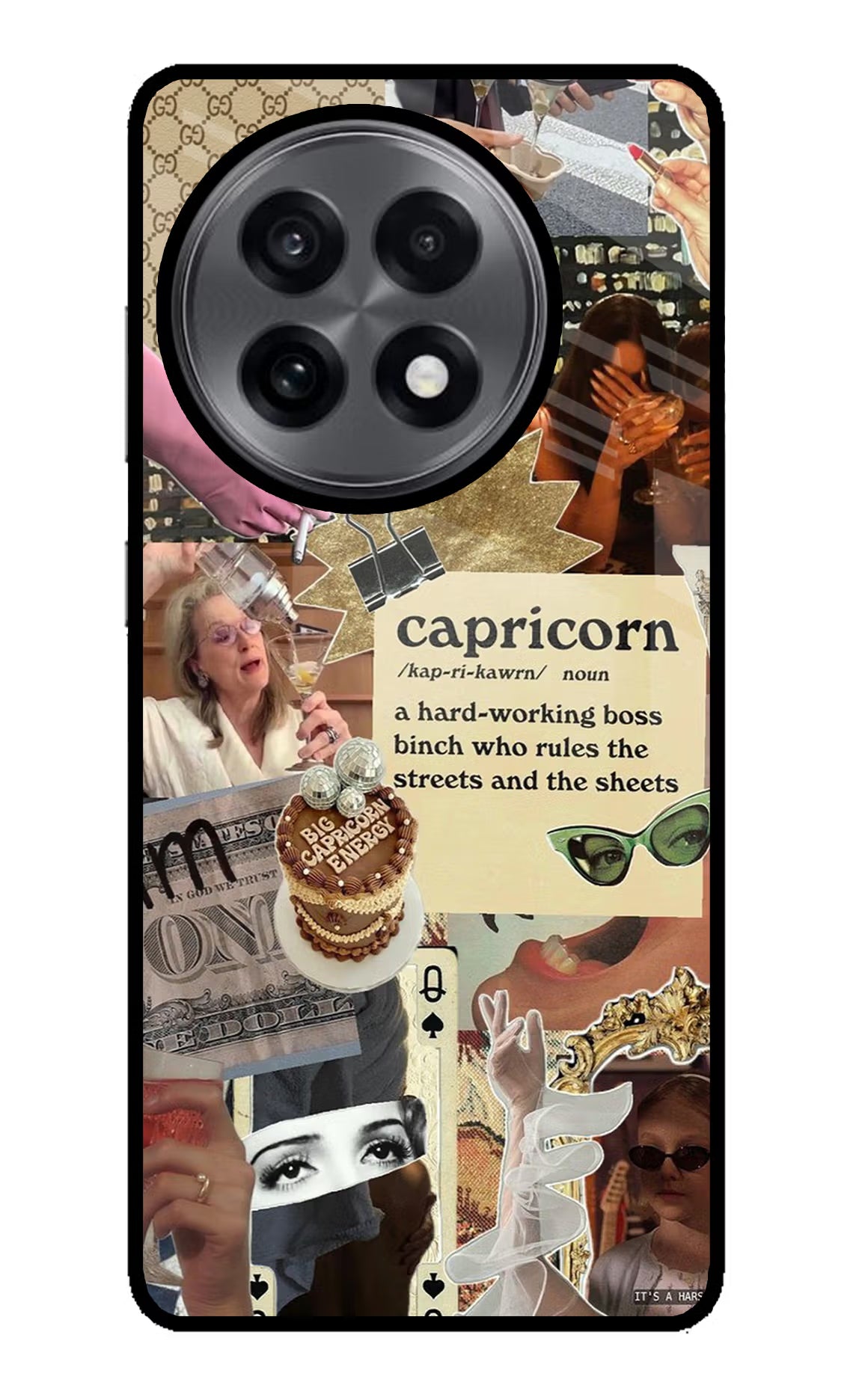 Capricorn Zodiac OnePlus 13R Glass Case Back Cover by Casekaro