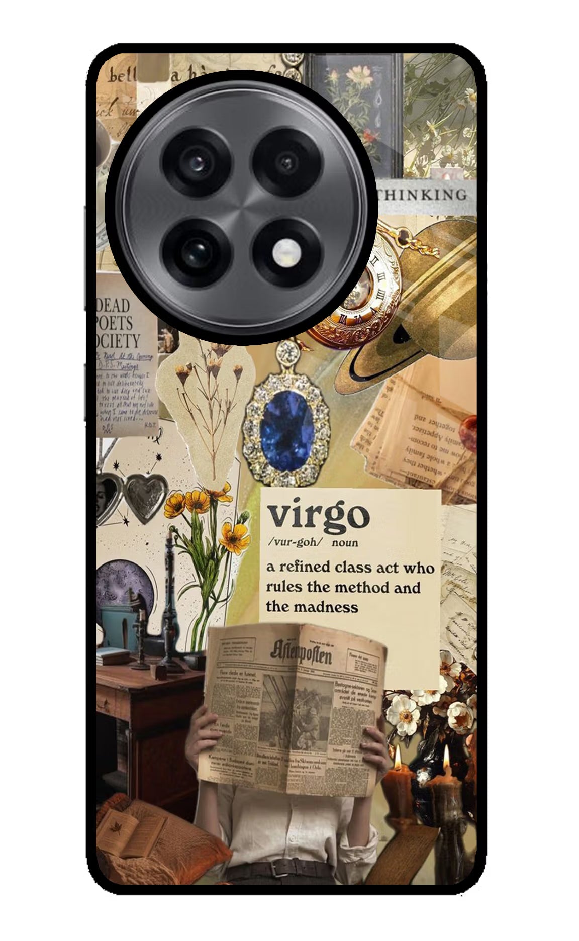 Virgo Zodiac OnePlus 13R Glass Case Back Cover by Casekaro