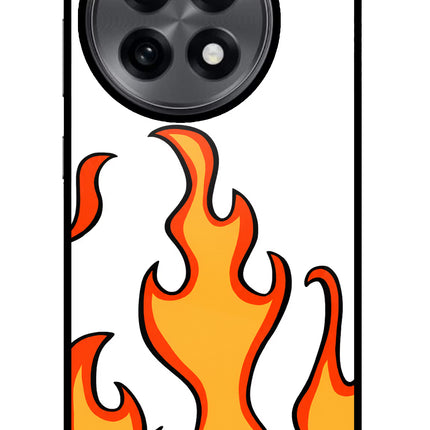 Fired Up – White OnePlus 13R Glass Case