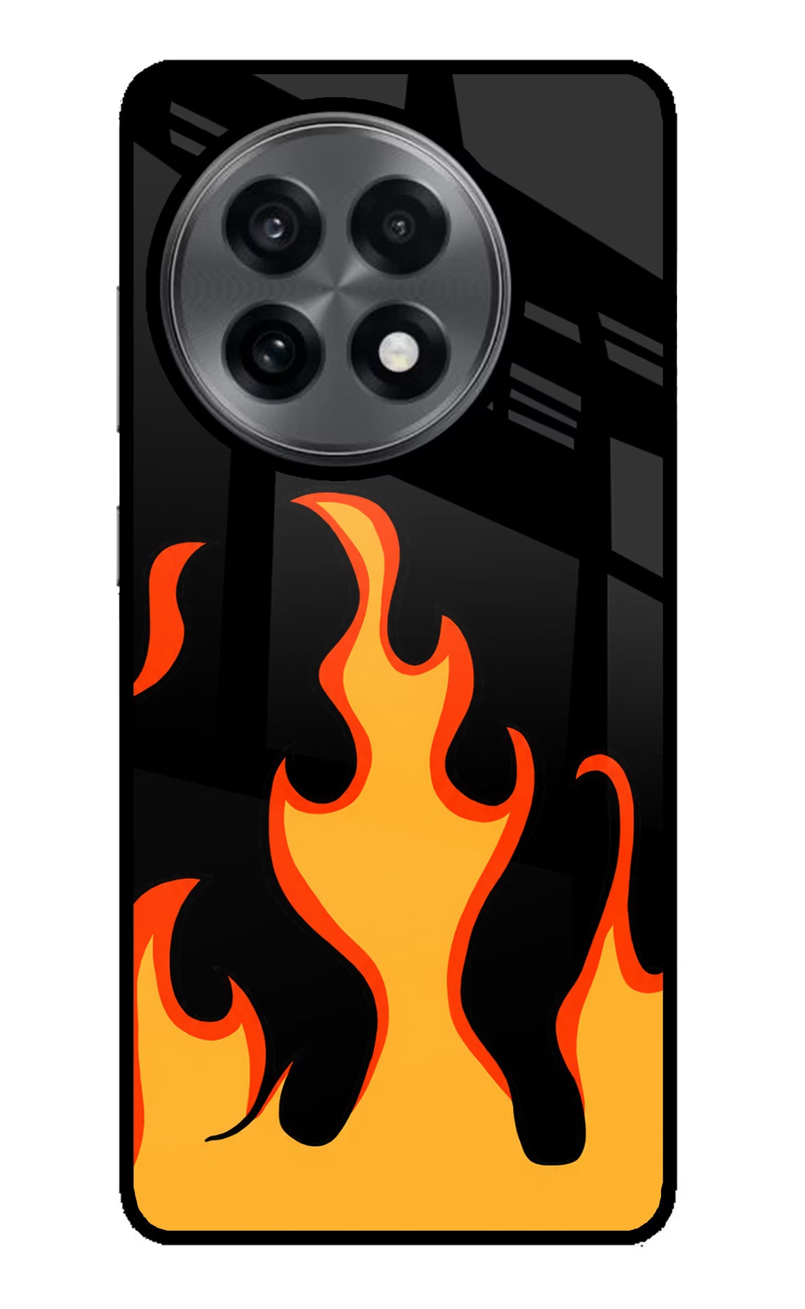 Fired Up – Black OnePlus 13R Glass Case