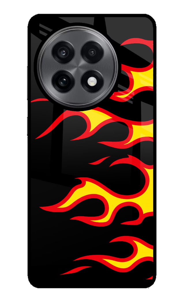Side Sweep Flames OnePlus 13R Glass Case