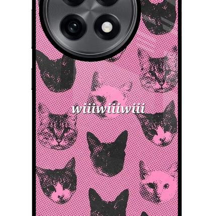 Pink Cats OnePlus 13R Glass Case