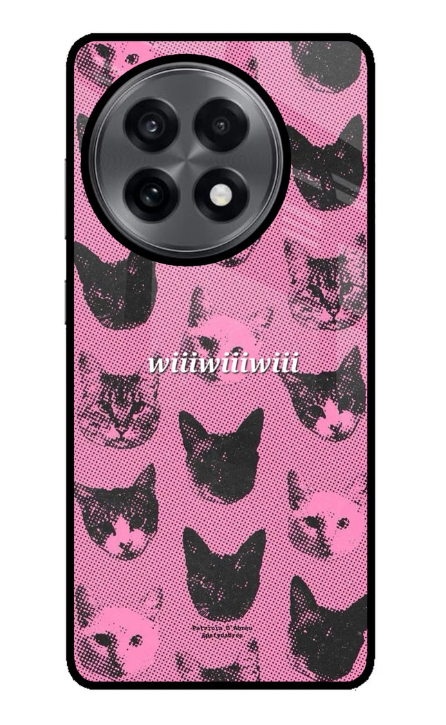 Pink Cats OnePlus 13R Glass Case