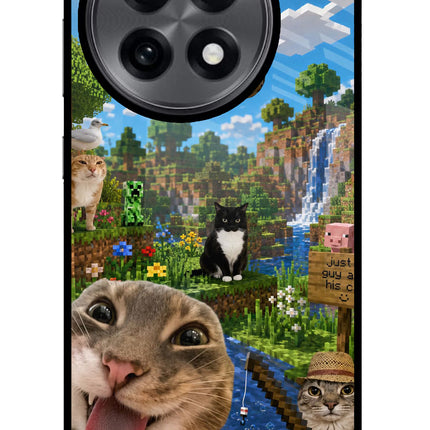 Minecraft Cat Chaos OnePlus 13R Glass Case