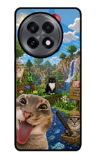Minecraft Cat Chaos OnePlus 13R Glass Case
