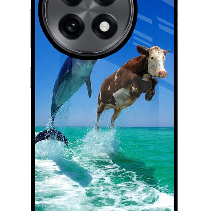 Dolphin vs Cow OnePlus 13R Glass Case