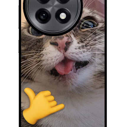 Silly Cat Call OnePlus 13R Glass Case