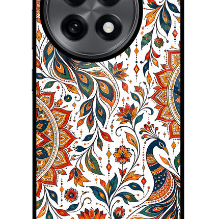 White Mayura OnePlus 13R Glass Case