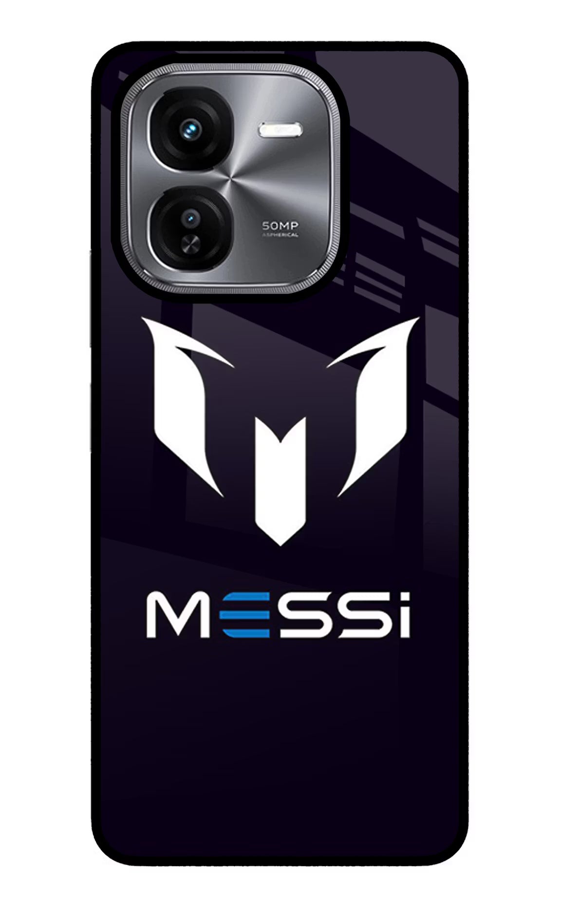 Messi Logo iQOO Z9X Glass Case Back Cover by Casekaro