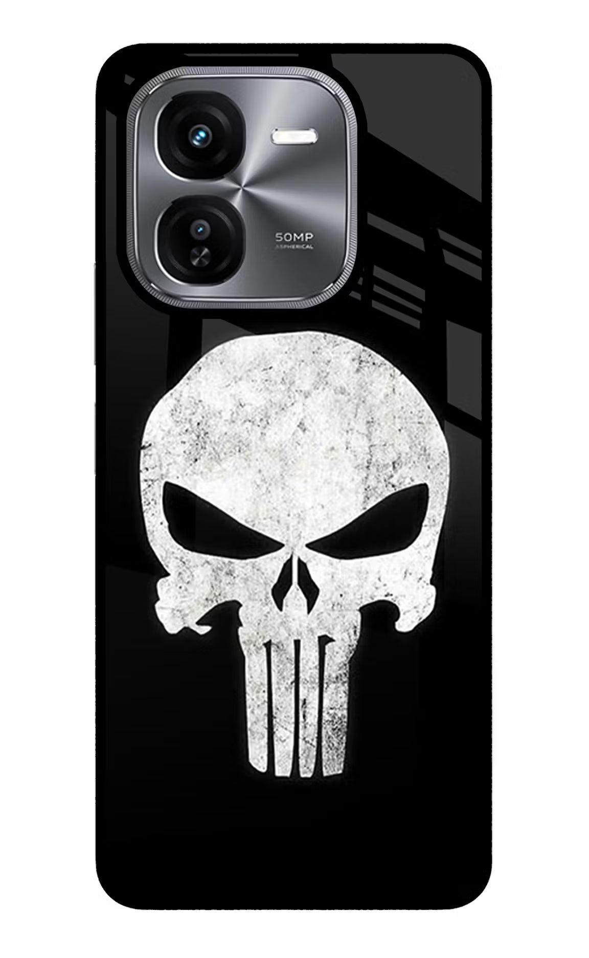 Punisher Skull iQOO Z9X Glass Case Back Cover by Casekaro