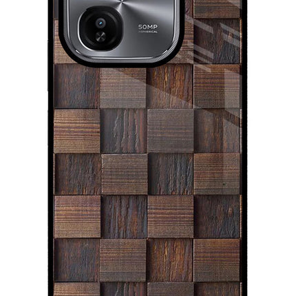 Wooden Cube Design iQOO Z9X Glass Case Back Cover by Casekaro