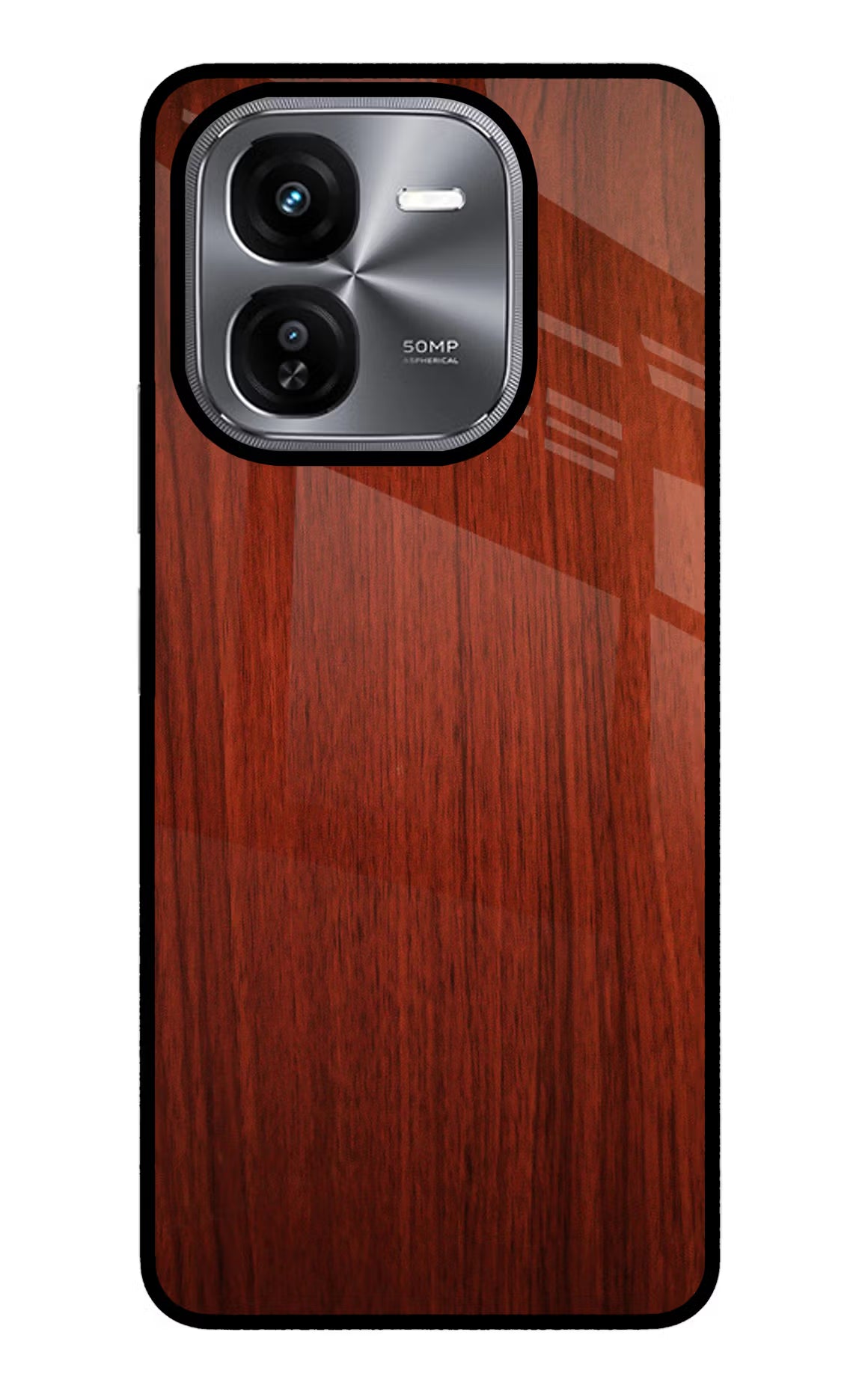 Wooden Plain Pattern iQOO Z9X Glass Case Back Cover by Casekaro