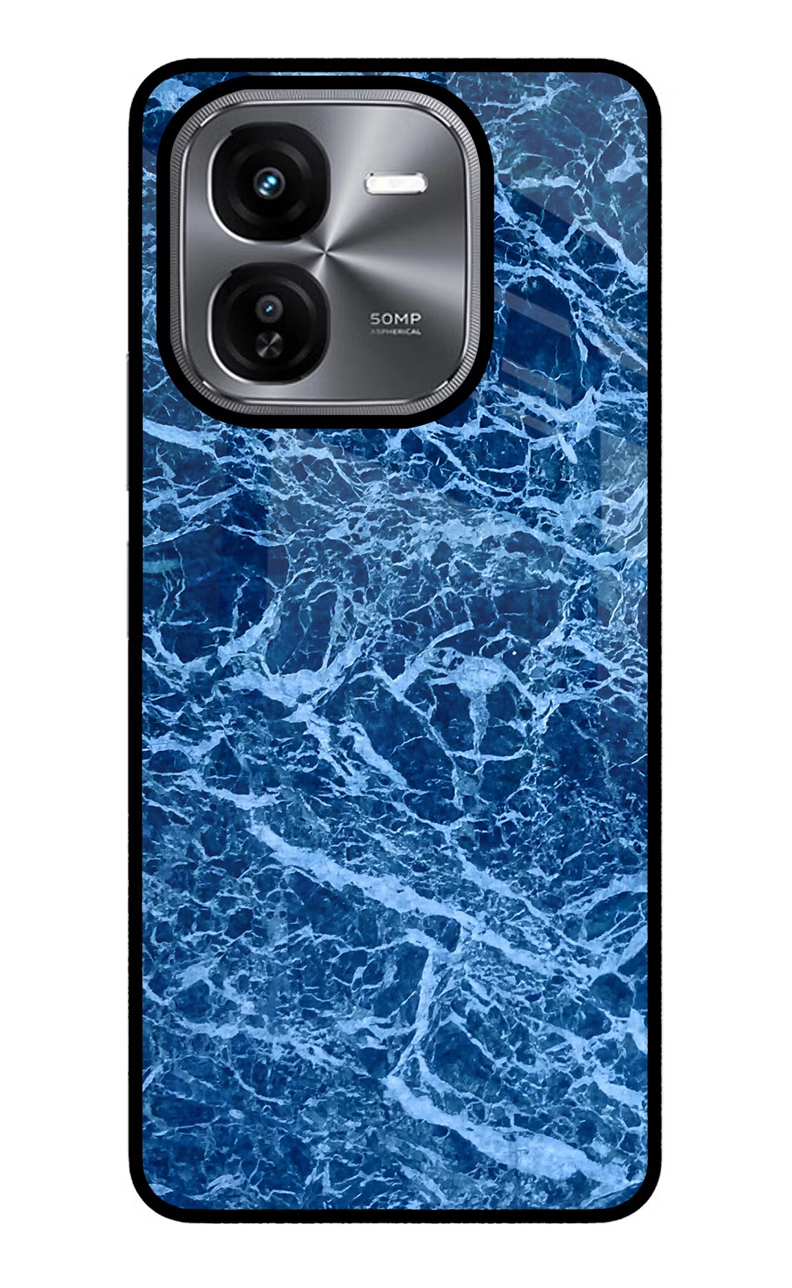 Blue Marble iQOO Z9X Glass Case Back Cover by Casekaro