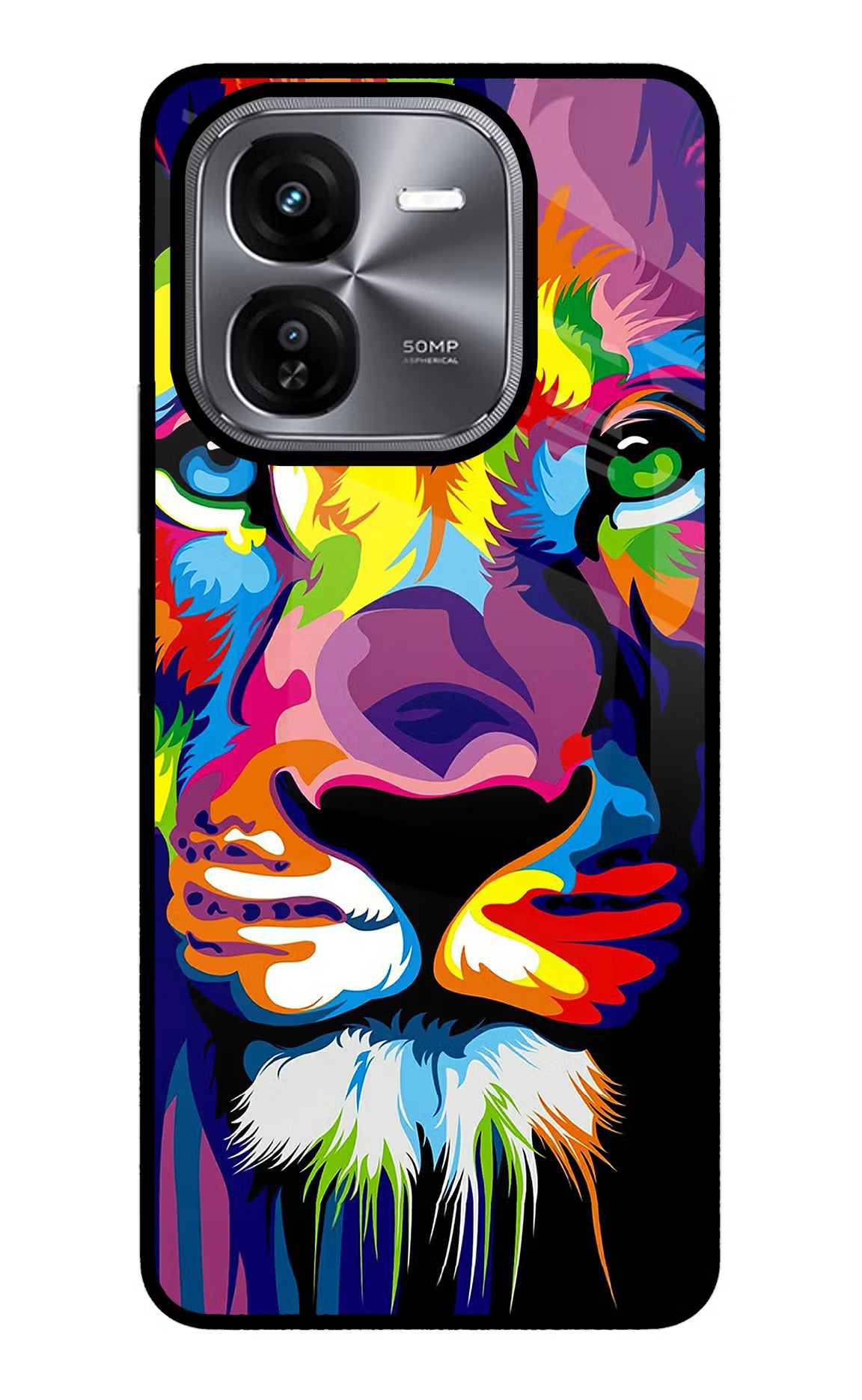 Lion iQOO Z9X Glass Case Back Cover by Casekaro