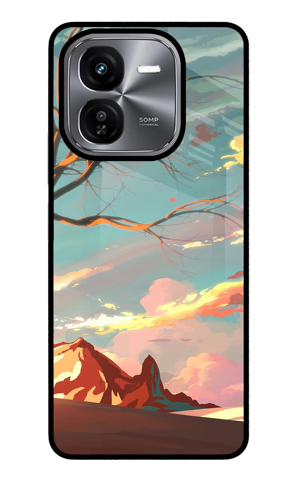 Scenery iQOO Z9X Glass Case Back Cover by Casekaro