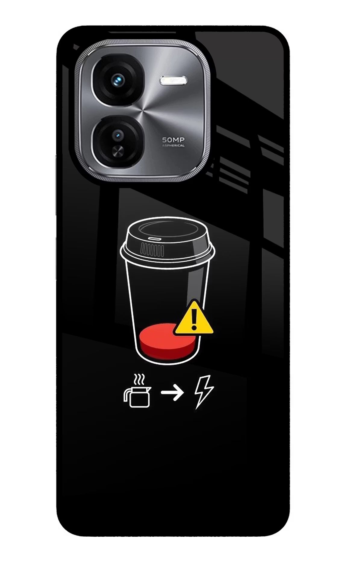 Coffee iQOO Z9X Glass Case Back Cover by Casekaro