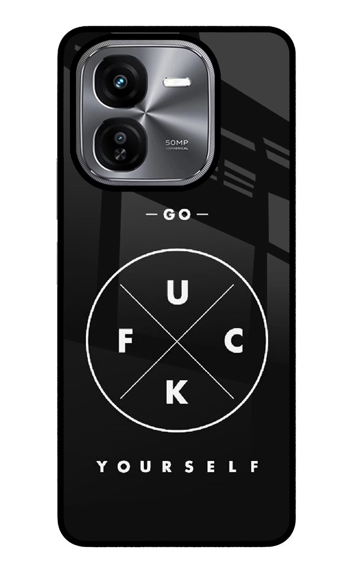 Go Fuck Yourself iQOO Z9X Glass Case Back Cover by Casekaro