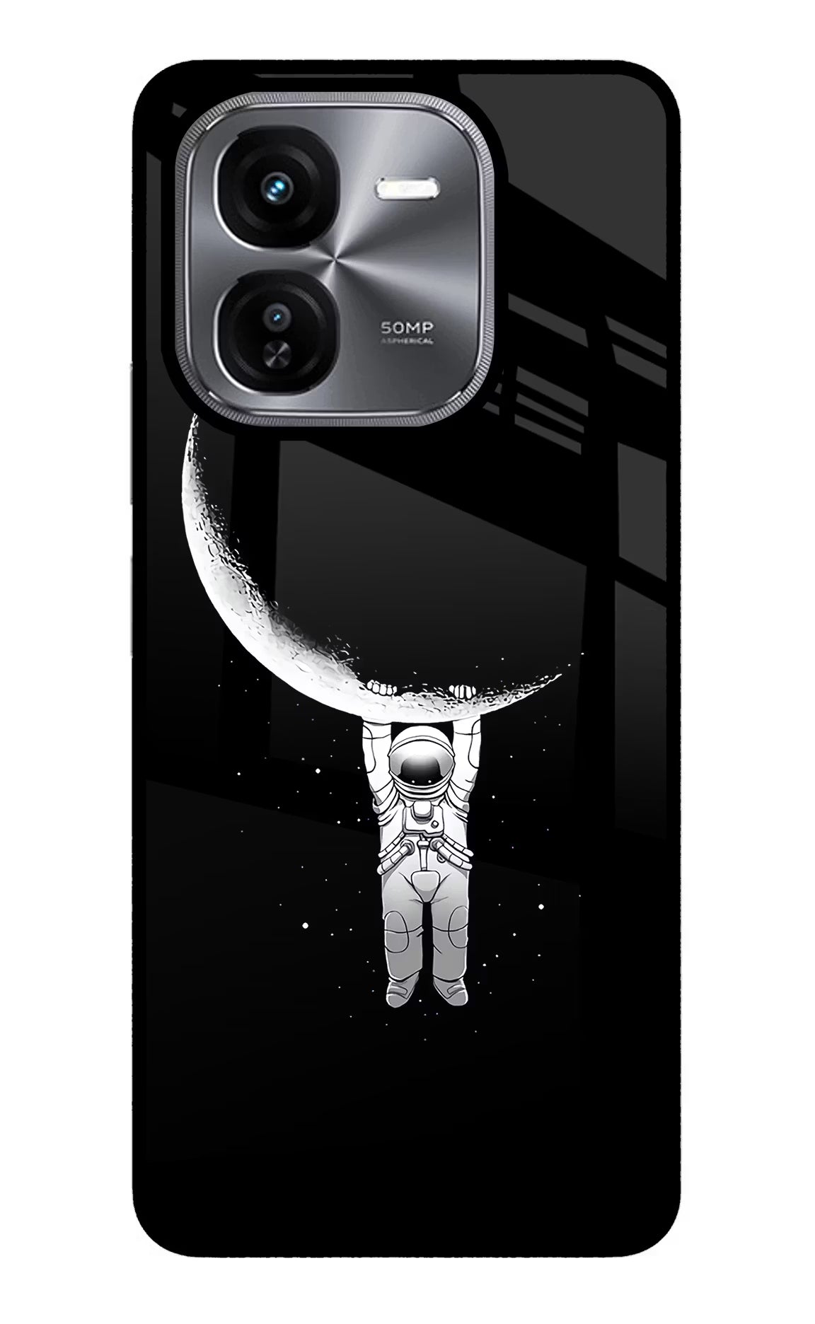 Moon Space iQOO Z9X Glass Case Back Cover by Casekaro