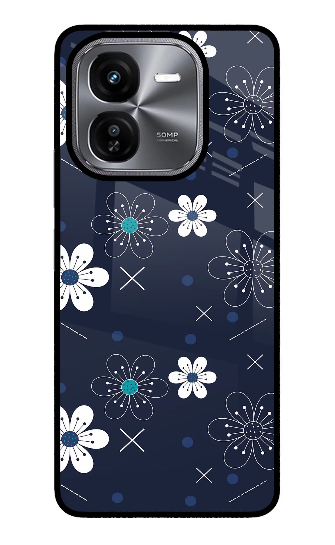 Flowers iQOO Z9X Glass Case Back Cover by Casekaro