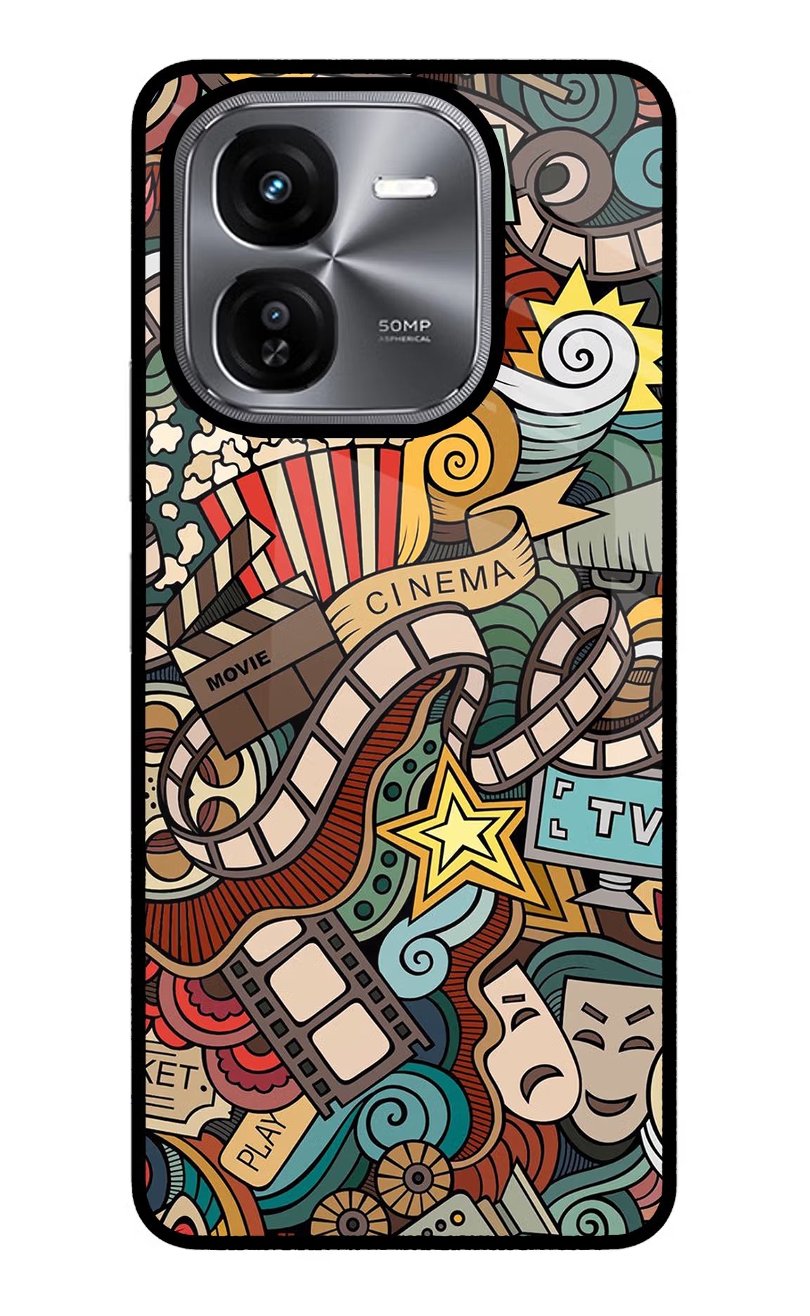 Cinema Abstract iQOO Z9X Glass Case Back Cover by Casekaro