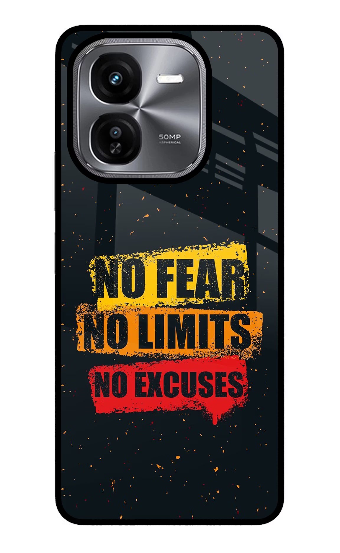 No Fear No Limits No Excuse iQOO Z9X Glass Case Back Cover by Casekaro