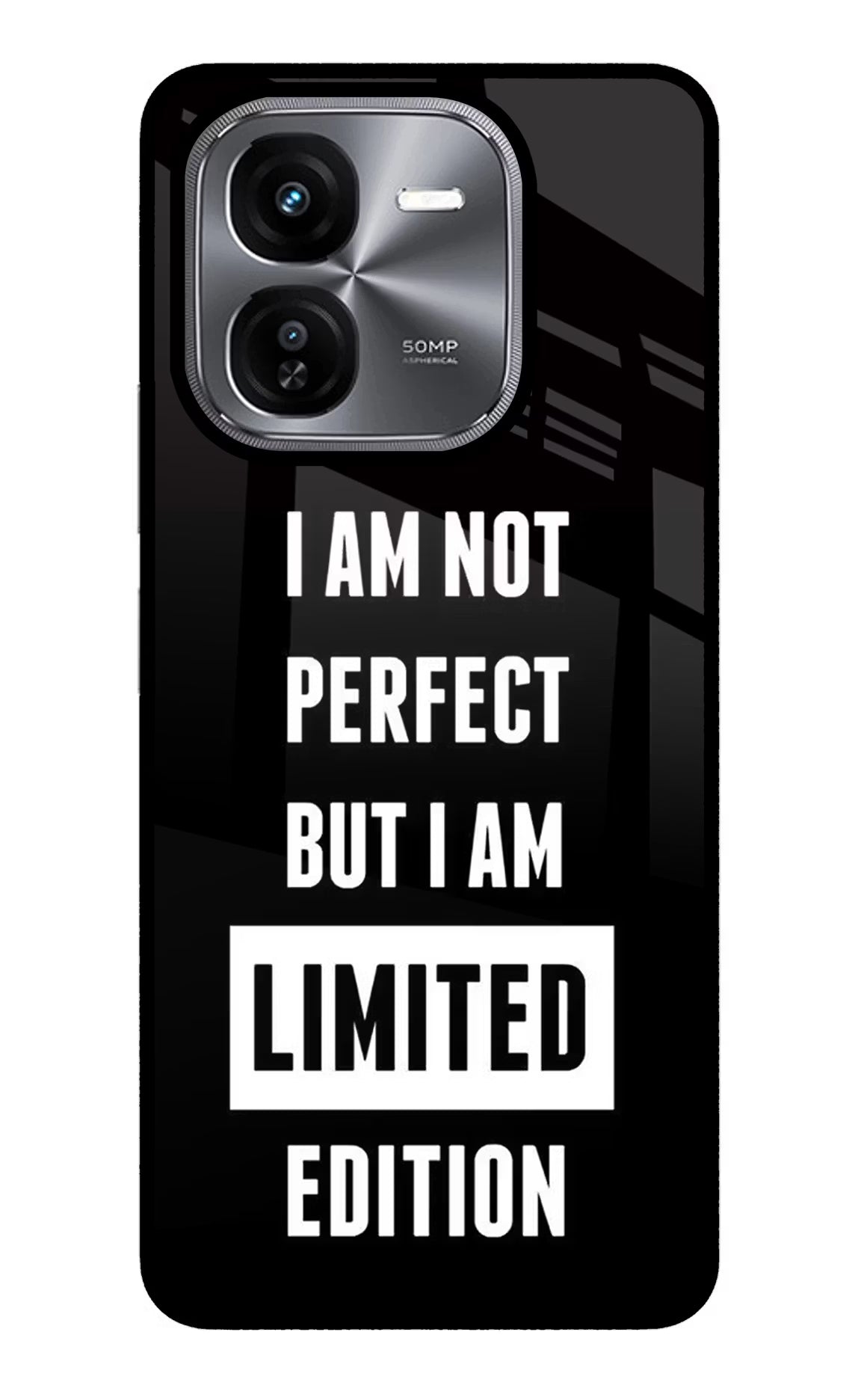 I Am Not Perfect But I Am Limited Edition iQOO Z9X Glass Case Back Cover by Casekaro
