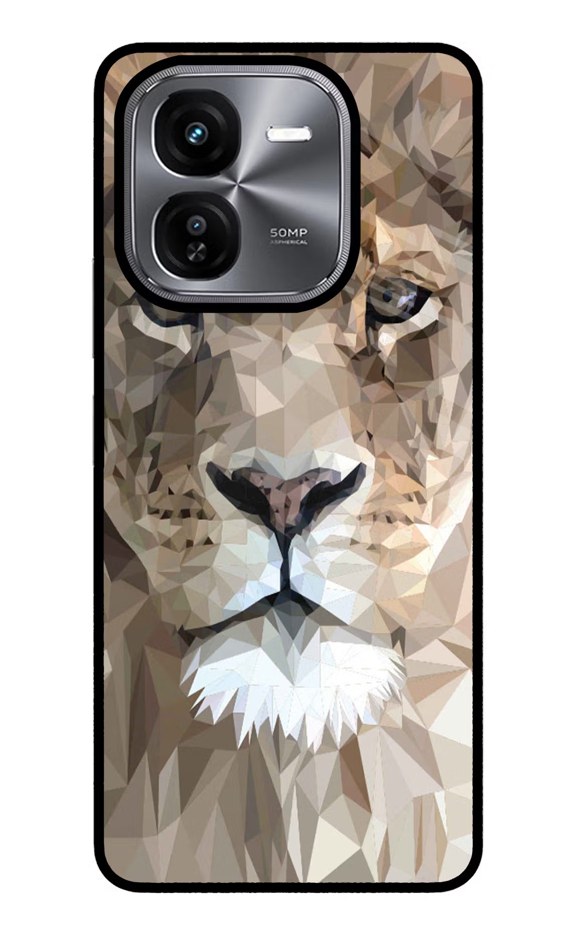 Lion Art iQOO Z9X Glass Case Back Cover by Casekaro