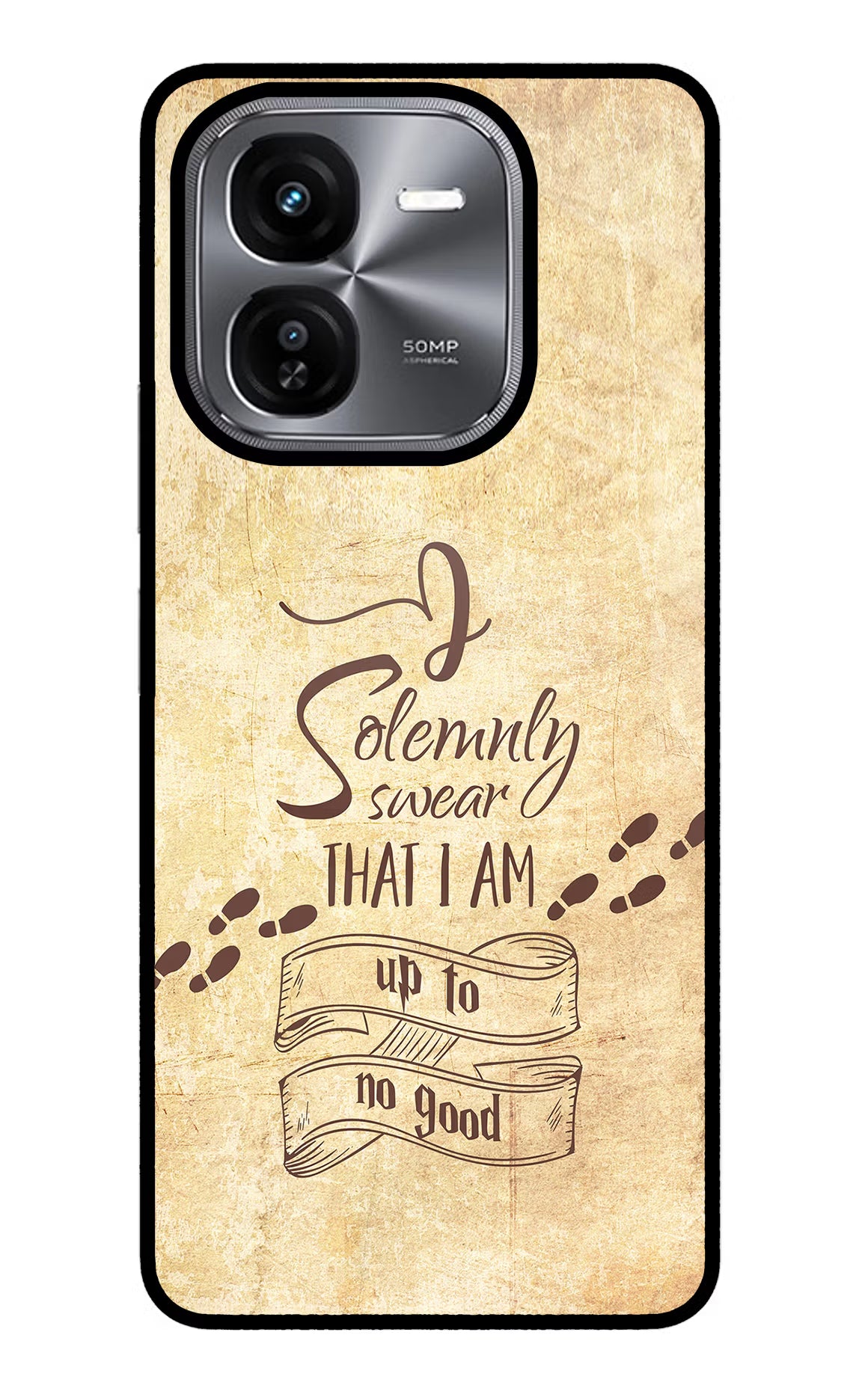 I Solemnly swear that i up to no good iQOO Z9X Glass Case Back Cover by Casekaro