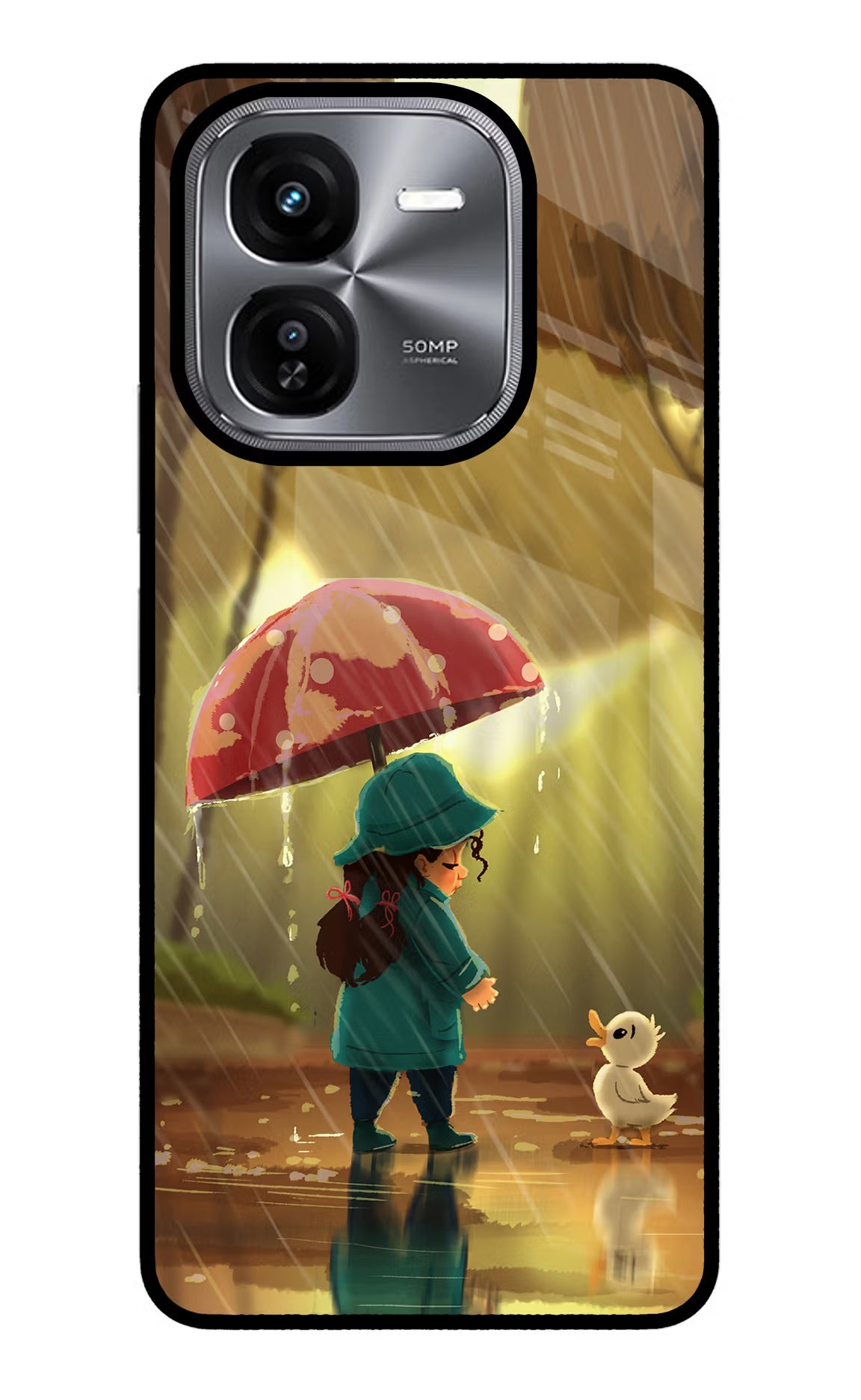 Rainy Day iQOO Z9X Glass Case Back Cover by Casekaro
