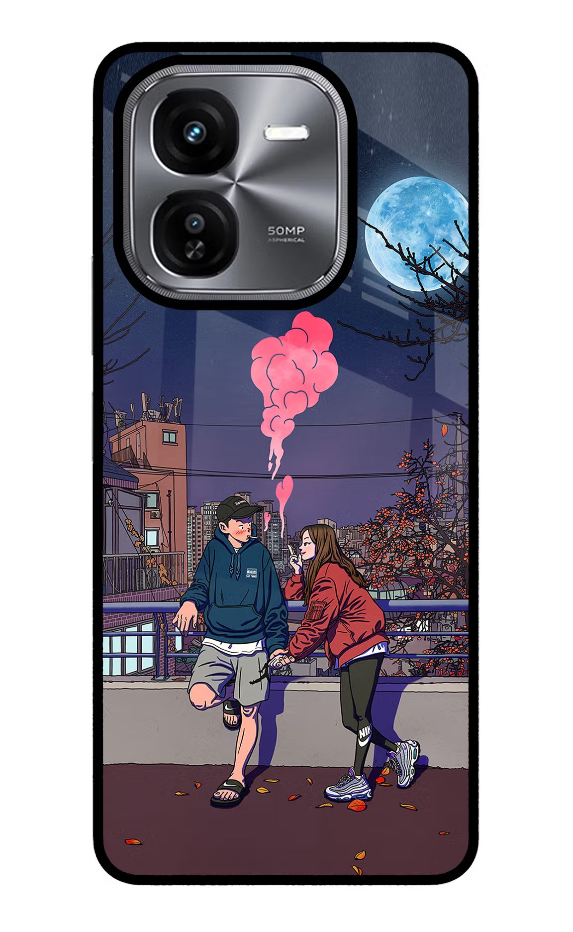 Chilling Couple iQOO Z9X Glass Case Back Cover by Casekaro