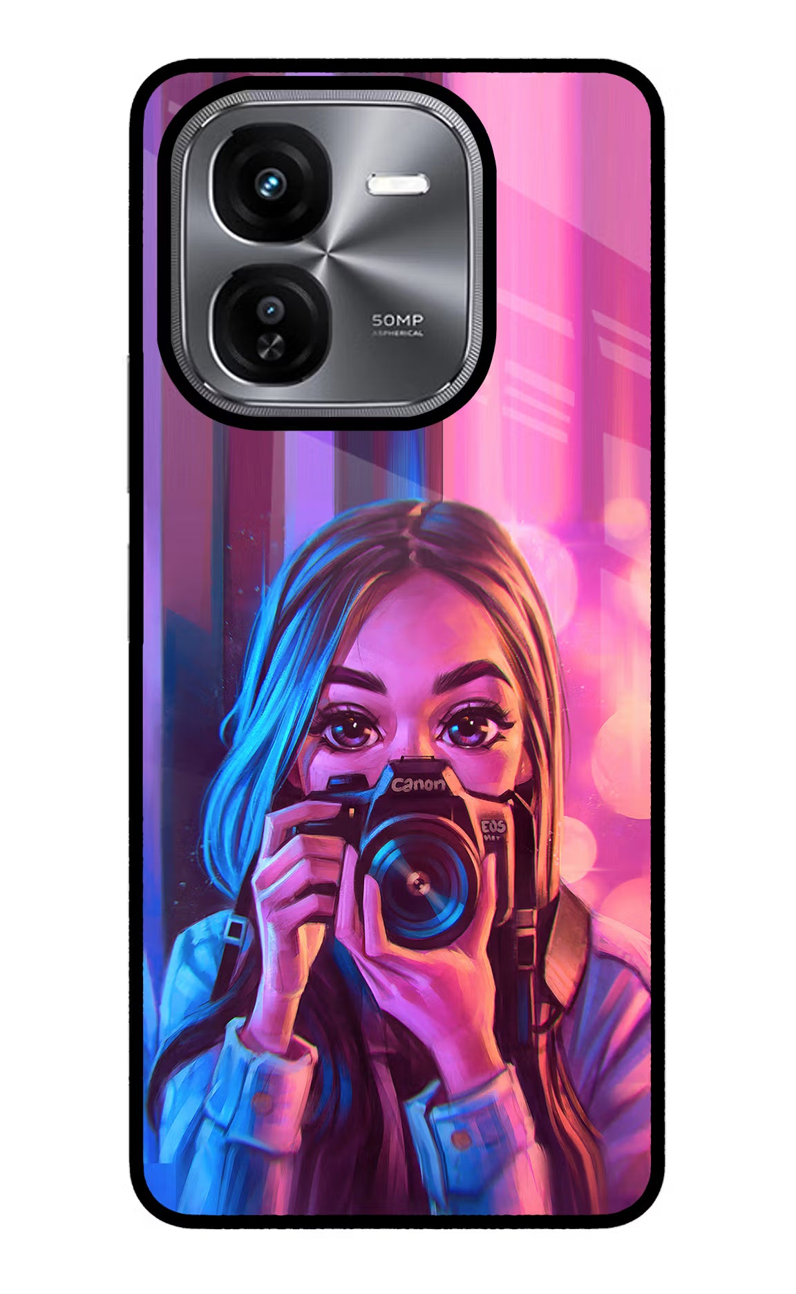Girl Photographer iQOO Z9X Glass Case Back Cover by Casekaro