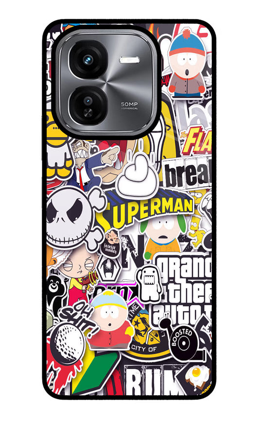 Sticker Bomb iQOO Z9X Glass Case