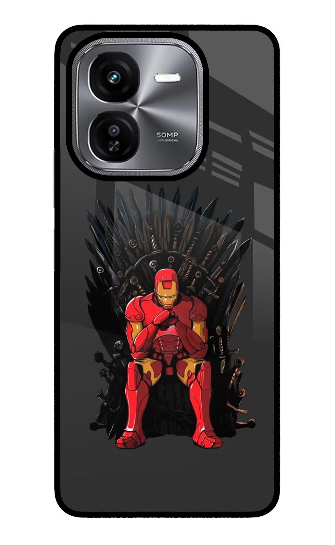 Ironman Throne iQOO Z9X Glass Case Back Cover by Casekaro