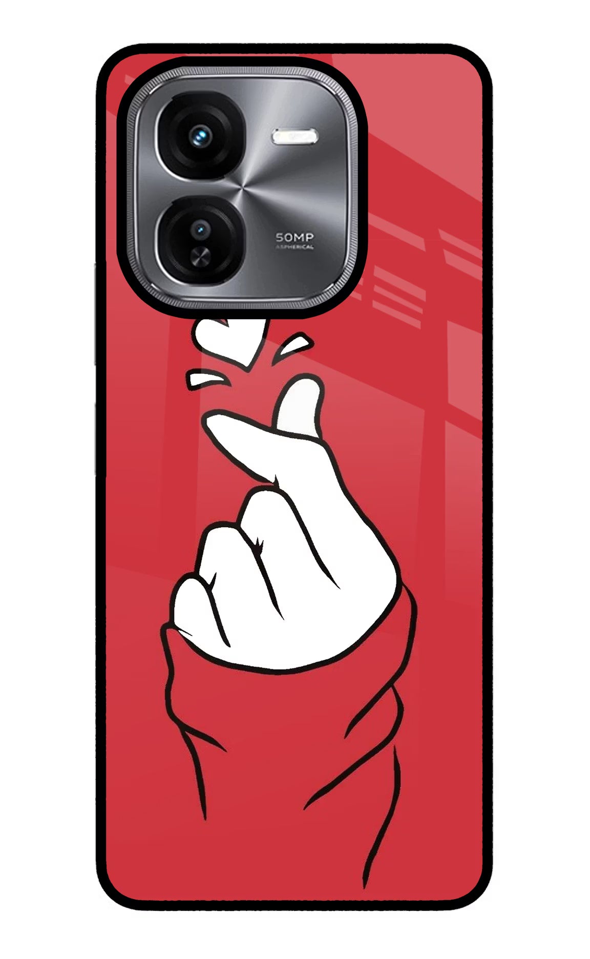 Korean Love Sign iQOO Z9X Glass Case Back Cover by Casekaro