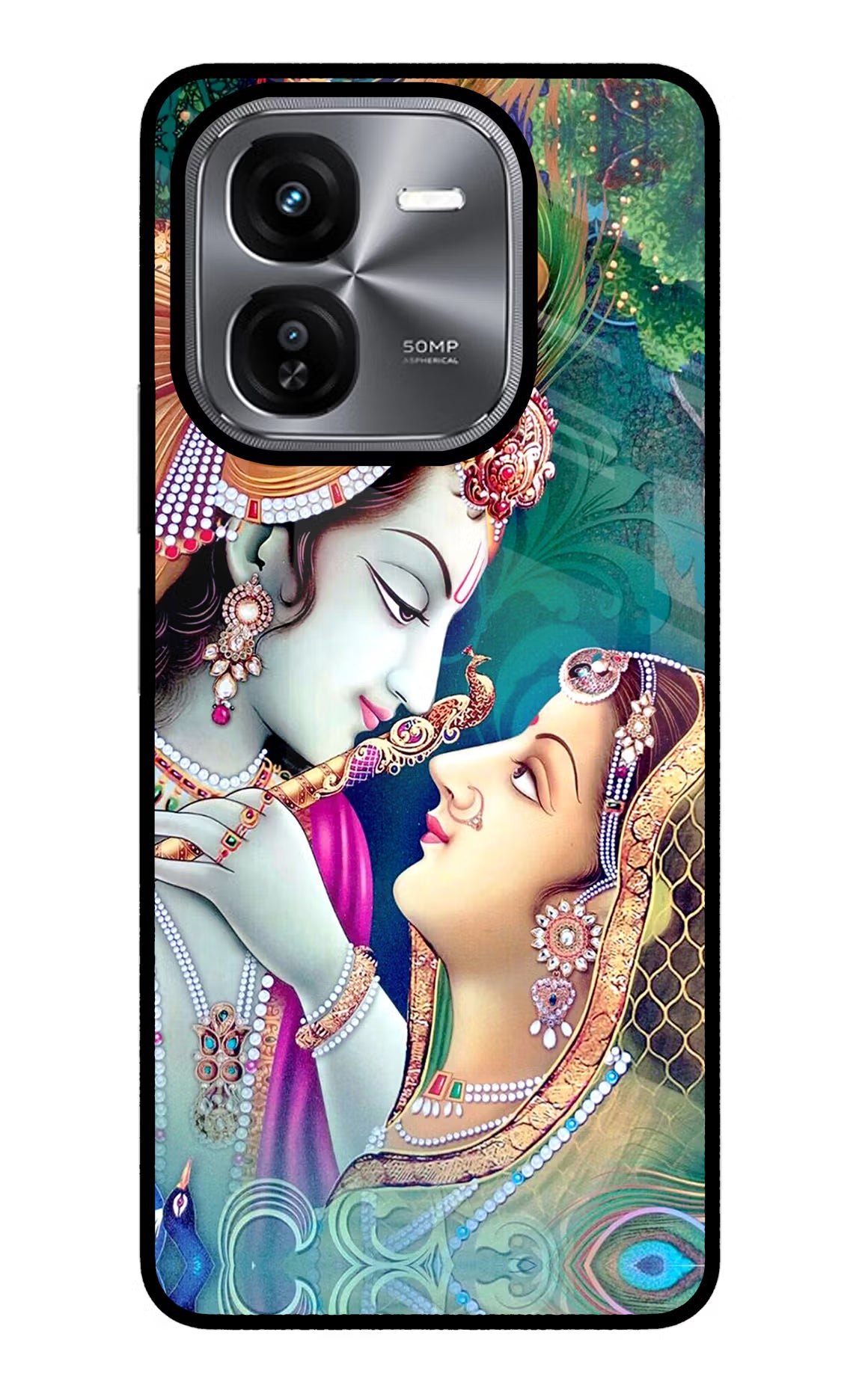 Lord Radha Krishna iQOO Z9X Glass Case Back Cover by Casekaro