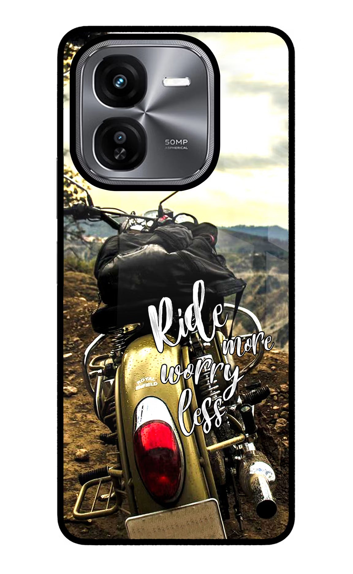 Ride More Worry Less iQOO Z9X Glass Case Back Cover by Casekaro